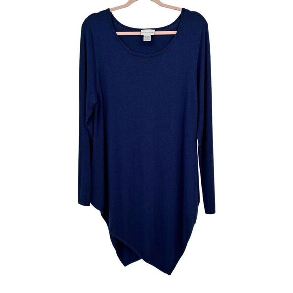 Soft Surroundings Asymmetrical Hem Lightweight Sweater Blue Size XL - Picture 1 of 6